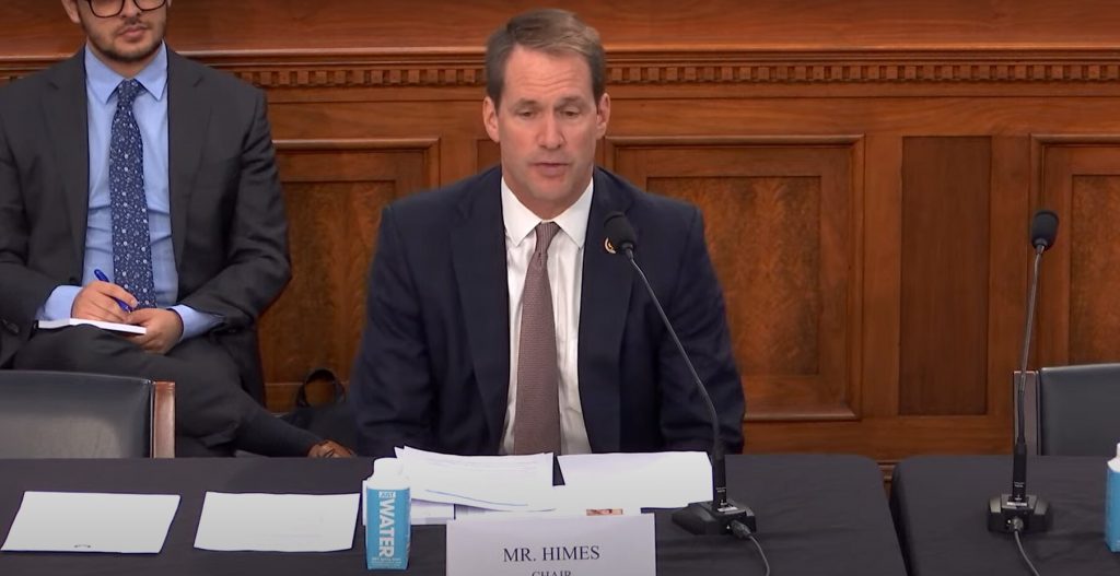 Connecticut Rep. Jim Himes, a Democrat, leads House Select Committee on Economic Disparity and Fairness in Growth on Thursday. Himes in the committee's Chairman. (Screen shot from committee livestream).